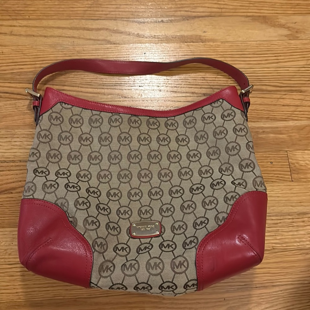 Michael Kors, canvas and leather shoulder bag